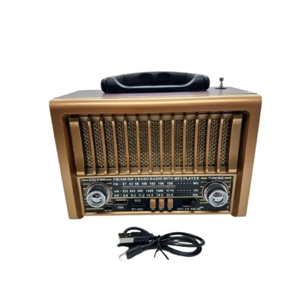 Everton Rt-841 Bluetooth /Usb/Tf/Am/Fm/Sw/Tws/Usb Şarj Nostaljik Radyo