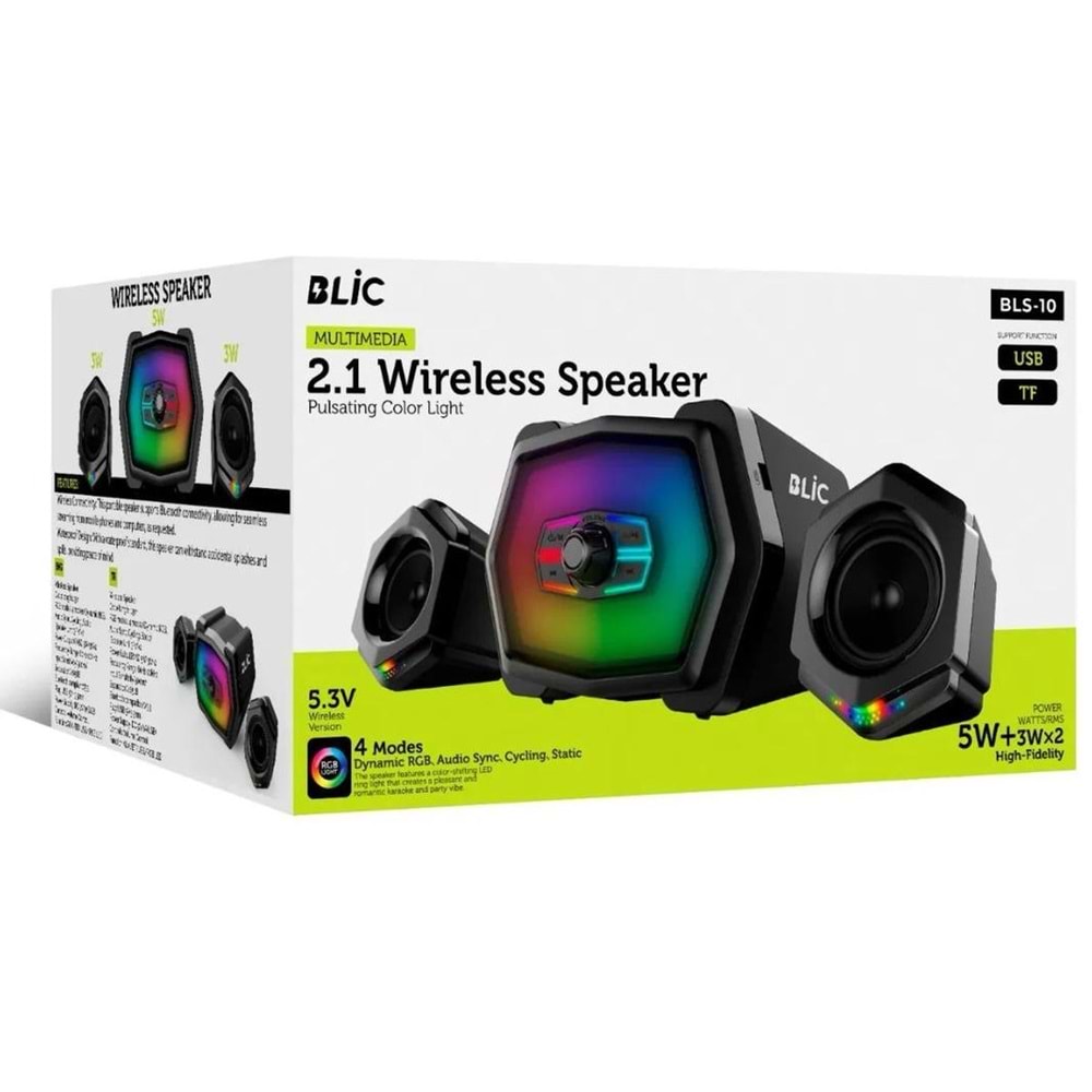 Blic Bls-10 RGB Işıklı 2.1 Ses Sistemi