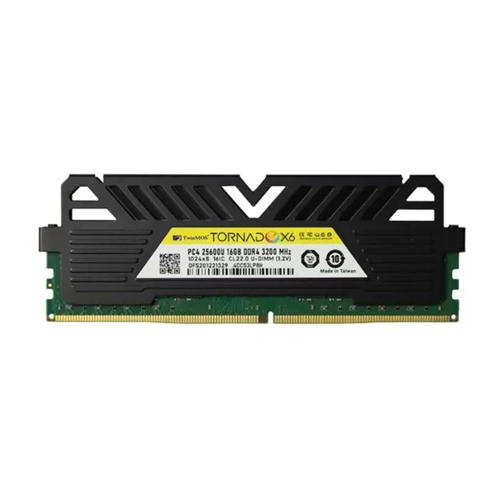 16 GB DDR4 3200MHZ TWINMOS TORNADO SOĞUTUCULU DT TMMDD416GB3200DKBX6