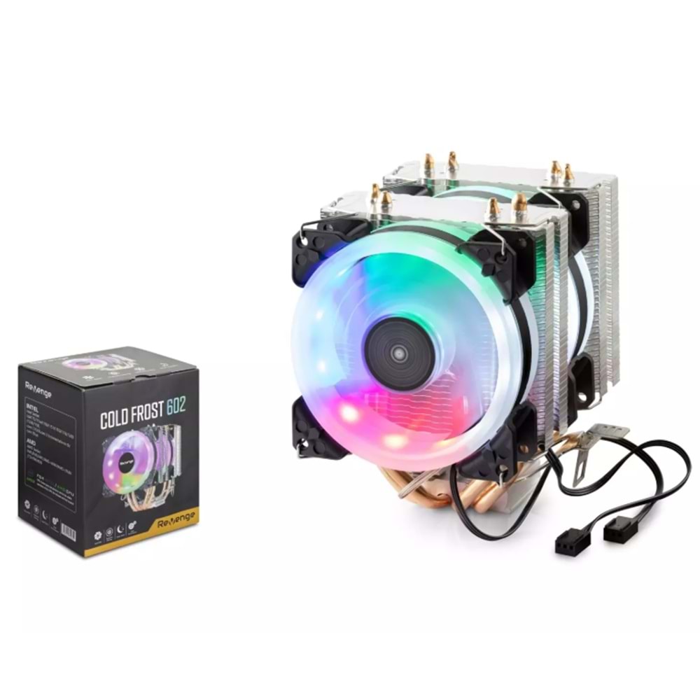 REVENGE CF602 LCYC CPU FAN COMBO KULE AMD INTEL 2Lİ RGB SILVER