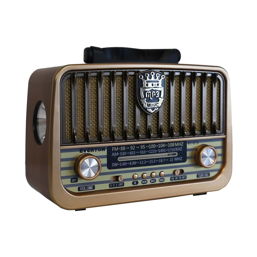 Everton Rt-878 Bluetooth (El Feneri) Fm/Usb/Tf/Aux Şarjlı Nostaljik Radyo