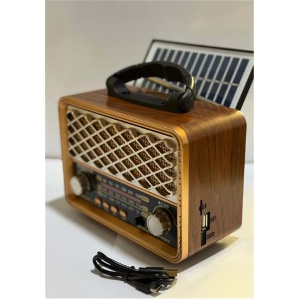 Everton Rt-735 Solar Enerjili Nostajık Radyo Bluetooth usb/fm/radyo
