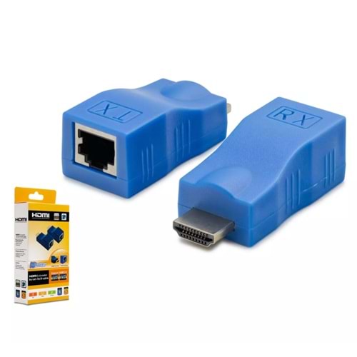 HADRON HDX1274 HDMI EXTENDER 30M MAVİ